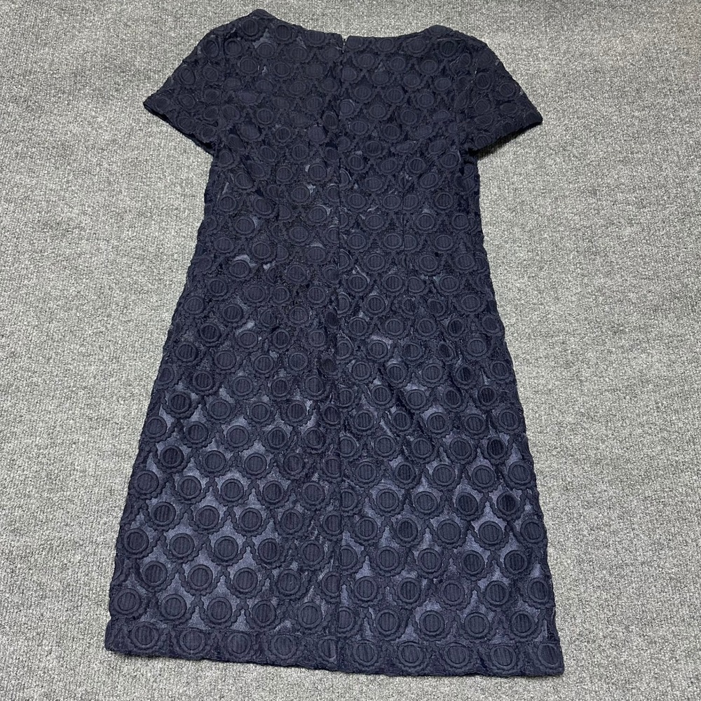 Monsoon Navy Blue Lace Overlay Short Sleeve Shift Dress US 4 UK 8 EUR 36 - Picture 2 of 5